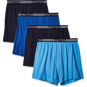 Nautica Men's 4 Pack Classic Cotton Loose Knit Boxers Size, L