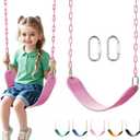 Heavy Duty Swing Seat, 66" Rust-Resistant Chains with 30" PPC-Coated Section, Swing Set Accessories Replacement with Quick Links, Kids Swings Supports 330 lbs for Outdoor Playground, Pink