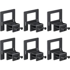 6 PCS AntiSlip Mattress Slide Stopper Grippers, Heavy Duty Metal Bed Frame Holder in Place, Keep Mattress from Sliding Gripper, Adjustable, Black