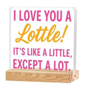 I Love You A Lottie Love Decor Gifts for Couples Boyfriend Girlfriend, Romantic Acrylic Desk Sign for Home Bedroom Anniversary Engagement Wedding Birthday Gifts for Him Her