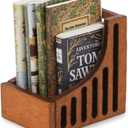 Dollhouse Miniature Desktop Bookshelf with Books Set Wooden Bookcase Furniture Miniature Desktop Organiser Mini House Decoration (B Style 5 Books)