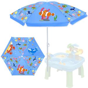 Sweetude Water Table Umbrella (Table Not Included), Kids Seaside Beach Umbrella Picnic Canopy for Summer Toddlers Sand Beach Camping Garden Outdoor Pool Shade Party Supply(Marine Animal Theme)