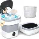 Portable Washing Machine - 16L Mini Foldable Washer with Spin Basket, 3 Cleaning Modes & Deep Cleaning for Small Clothes, Collapsible Laundry for Apartment, Home, Hotel and Travel (Gray) (Grey)