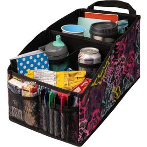 Lusso Gear Car Seat Organizer for Front or Backseat - Great for Adults & Kids, Features 9 Storage Compartments for Toys, Magazines, Tissues, Maps, Books, Documents, Games & More (Floral)