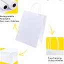 BAG BOX 100 Pack 5.9x3.1x8.25 Inch White Gift Bags with Handles,Bulk Kraft Paper Bags for Shopping, Retail, Merchandise, Wedding, Party Favors, Paper Grocery Sacks