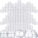 200 Pcs Empty Bulk Plastic Container Jars with Lid Leak Proof Round Plastic Jars Small Cosmetic Travel Containers for Storage Makeup Creams Lotion Ointments(White,2 oz)