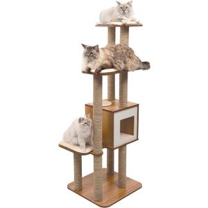 Catit Vesper High Base Extra Large Cat Tree, Cat Furniture, 52060, Walnut