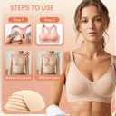 2 x Bra Pads Inserts,Removable Sports Bra Inserts,6 Pairs (Beige)