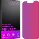 Compatible for iPhone 13/13 Pro/16e/iPhone 14 Privacy Screen Protector Tempered Glass 6.1 Inch, Pink Gradient Anti Spy Anti Blue Light HD Easy Installation