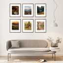 Wood 16x20 Picture Frame with 11x14 Mat, Display 11x14 with Mat or 16x20 Without Mat, Wood 16 by 20 Photo Frame, 16 x 20 Frame for Wall Hanging Display, Deep Brown, 2 Pack