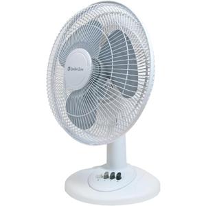 Comfort Zone Oscillating Table Fan with Adjustable Tilt, Convenient Push Button Controls, Quiet, 16 inch, 3 Speed, Desk Fan, Airflow 15.75 ft/sec, Ideal for Home, Bedroom, Dorm & Office, CZ161WT (White)