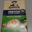 Quaker Protein Instant Oatmeal, Apple Cinnamon, 12g Protein per Serving, Whole Grains, No Artificial Flavors, No Added Colors, 2.11 oz Packets, (6 Pack) (EXP 09/30/26)