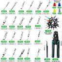 Twidec/820PCS Pin Connector Kit with Crimping Pliers,Car Electrical Wire Terminal 21Type 1/1.5/1.8/2.2/2.3/2.8/3.5mm Auto Electric Connector Terminal Non-Insulated Plug Removal Male Female Crimp Pins