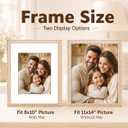 Solid Wood 11x14 Picture Frame Beaded Frame with 8x10 Mat, Rustic Vintage 11 by 14 Photo Frame Matted with Plexiglass for Wall Display, Rustic White