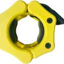 Olympic Barbell Clamps Collars Quick Release Pair Weight Clips for 2 inch Barbell (Yellow w/Black Lever)