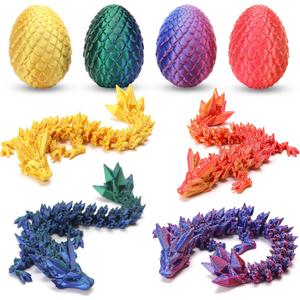 4PCS Mini 3D Printed Dragon Eggs with Dragon Inside, Surprise Stuffed Animals Fidget Toys for Kids Teens, Small Dinosaur Dino Eggs Toys, Christmas Decorations Gifts for Girls Boys Party Favors
