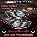 TODO Headlights Assembly Compatible with 2014 2015 2016 Hyundai Elantra, USA-BUILT Head Light Replacement with Bulbs, 921013Y500 921023Y500 Passenger & Driver Side Pair