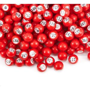 Liliful 300 Piece Raffle Bingo Ball Set Numbered 1-300 with Easy Read Window, Mini Plastic Balls for Night, and Large Group Activities, Red(300pcs,1-300)