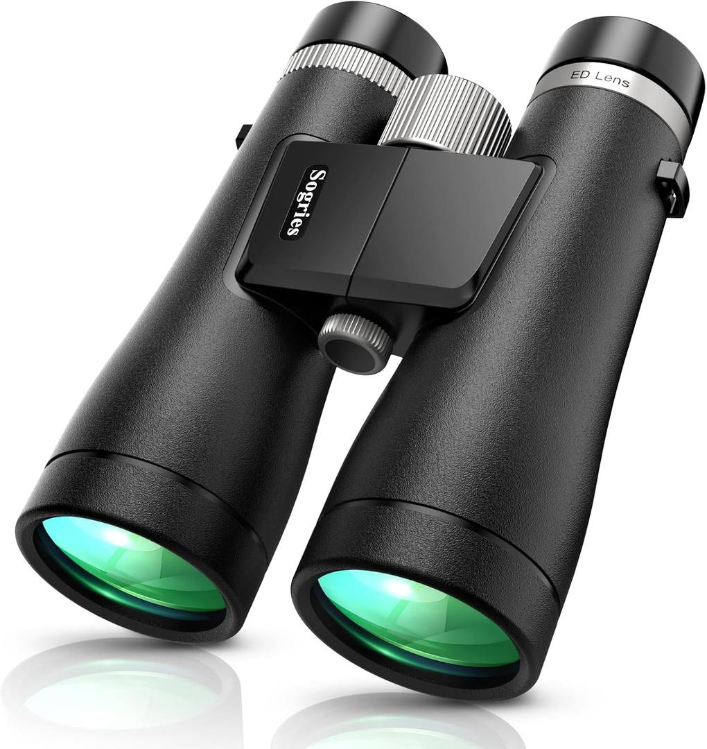 Sogries 12x50 ED Binoculars for Adults High Powered HD Professional Waterproof Optics BAK4 Prism FMC Lens Bird Watching Binoculars for Cruise Ship Travel Hunting Birding Concerts Stargazing Long Range