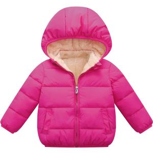 LAVIQK Baby Boys Girls Toddlers Winter Coats Puffer Jacket Hooded Down Snow Jacket Coat Outerwear (4-5T, 6-Rose Red)