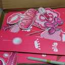 4.5FT Life Size Doll Photo Booth with 9Pcs Photo Props, Pink Princess Birthday Party Decorations for Girls, Doll Theme Photobooth Backdrop & Lets Go Party Supplies for Photoshoot