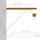 QCAA Heavy Duty Adjustable Shelf Rod Support Bracket for 3/4" Wall Cleat, Powder Coated White, 1 Pack, Made in Taiwan