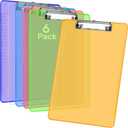 Dynta Plastic Clipboards A4/Letter Size 8.5x11 Clear Colored Clip Boards Hanging Hard Board for Outdoors Indoors Painting Note-Taking Writing Pads Document Storage 6 Pack