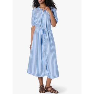 Amazon Essentials Women's Relaxed Fit Half-Sleeve Waisted Midi A-Line Dress, Size 2XL