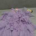 Cilucu Flower Girls Dress Kids Long Tiered Tulle Dresses Little Girls Birthday Party Ball Gown Baby Girls Princess Banquet Pageant Outfits Children Summer Boho Dress Purple Size 12-24 Months