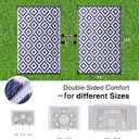 OLANLY Waterproof Outdoor Rug 8x10 ft, Outdoor Plastic Straw Rug for Camping, RV Mat Outside, Indoor Outdoor Carpet for Porch, Deck, Backyard, Balcony, Picnic, Navy & White