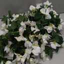 HyeFlora Bougainvillea Artificial Hanging Flowers Plants for Outdoors Decoration, 2pcs White Fake Flowers Silk Bougainvillea Vines Realistic UV Resistant Faux Flowers for Outdoor Planters Patio Yard