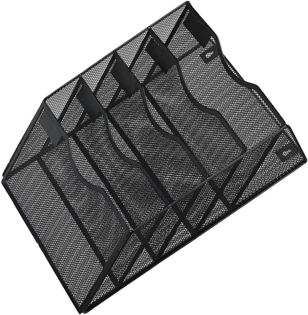 DOITOOL Modern Mesh Magazine Holder Wall-mounted File Rack Iron Office Storage Box