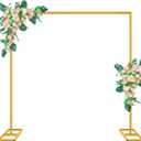 6.6FT Gold Wedding Arches for Ceremony Square Metal Balloon Arch Stand Rectangular Backdrop Stand for Anniversary Birthday Party Bridal Shower Home Indoor Outdoor Decoration
