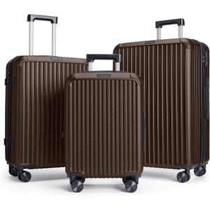 LIGHT FLIGHT 3 Piece Luggage Sets With Spinner Wheels Hardshell TSA Lock | Durability, Spinner Wheels, Hardside Lightweight, TSA Lock, Durable, PC+ABS, Mobility