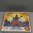 68 Pcs Halloween Magnetic Tiles Building Blocks Set for Kids - Includes Pumpkin, Spider, Witch, More. Preschool Sensory Stacking Magnetic Blocks, Montessori STEM Educational Construction Toy (Ages 3+)