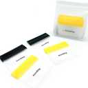 EZY DOSE Reusable 7-Day AM/PM Pill Pouch Set, Durable Multi-Purpose Travel-Sized Containers, Days of The Week Labels with Color for Easy Identification, Large Storage, Clear, BPA Free, TSA Approved (Black & Yellow)