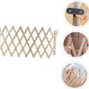 Expandable Wooden Dog Gate for Stairs Doorways, Folding Accordion Pet Fence for Small Dogs Puppies, Portable Safety Barrier for Indoor House, Natural Wood
