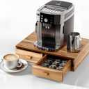 Tinamo Acacia Wood Coffee Pod Storage Box, Coffee Pods and Tea Organizer Holder, K Pod Drawer Coffee Maker Machine Stand, for K-Cup Drawer Organizer Under Brewer (Acacia, 2 drawer)