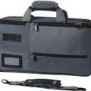 Asaya Chef Knife Bag - 28 Pockets for Knives and Kitchen Utensils - Durable Ballistic Nylon, Black Stainless Steel Hardware, Card Holder and Adjustable Shoulder Strap - Knifes not Included