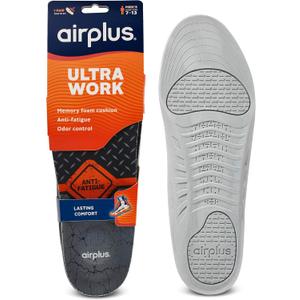 Airplus Ultra Work Memory Plus Shoe Insoles for All Day Comfort and Foot Pain Relief, Trim-to-Fit, Men's 7-13