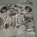 jinchan Linen Toile Curtains Botanical Floral Curtain 96 Inches Long for Living Room Toile de Jouy French Country Farmhouse Curtains Grommet Top Light Filtering Window Drapes 2 Panels Black on Beige