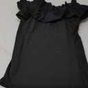 OYOANGLE Women's Ruffle Trim Off Shoulder Short Sleeve Blouse Party Tops Shirt (Medium)