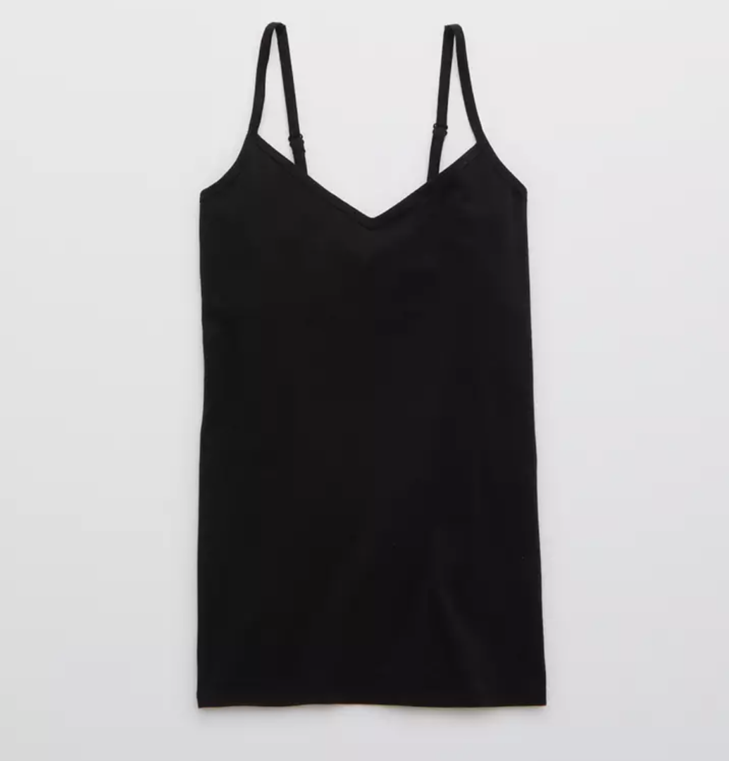 Aerie V-Neck Tank Top Black Size M