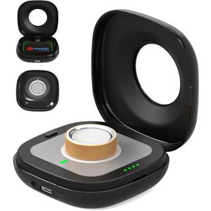 bsqueda Wireless Charging Case for Oura Ring 4 Charger, 2000mAh Portable Travel Charging Station Fits All-Sized Ring Gen 4, 30-Day Runtime (Official Charger NOT Included),Black