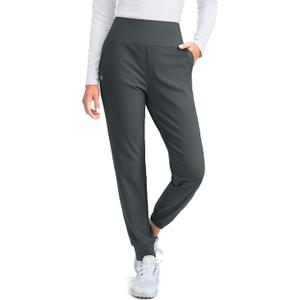 Women's Fleece Lined Joggers High Waisted Water Resistant Thermal Hiking Pants Cold Weather Sweatpants with Pockets(Dark Grey,M)