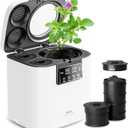 Electric Composter for Kitchen, Smart Compost Bin with Viewing Window Indoor Outdoor/Odorless/Low Noise/Auto-Cleaning, Compost Machine, Turn Food Waste into Fertilizer for Garden, Gift