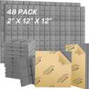 48 Pack Acoustic Insulation Panels 2" X 12" X 12" Self-Adhesive Mushroom Acoustic Foam Panels High Density Sound Proofing Padding Recording Studio Foam Absorber-Gray