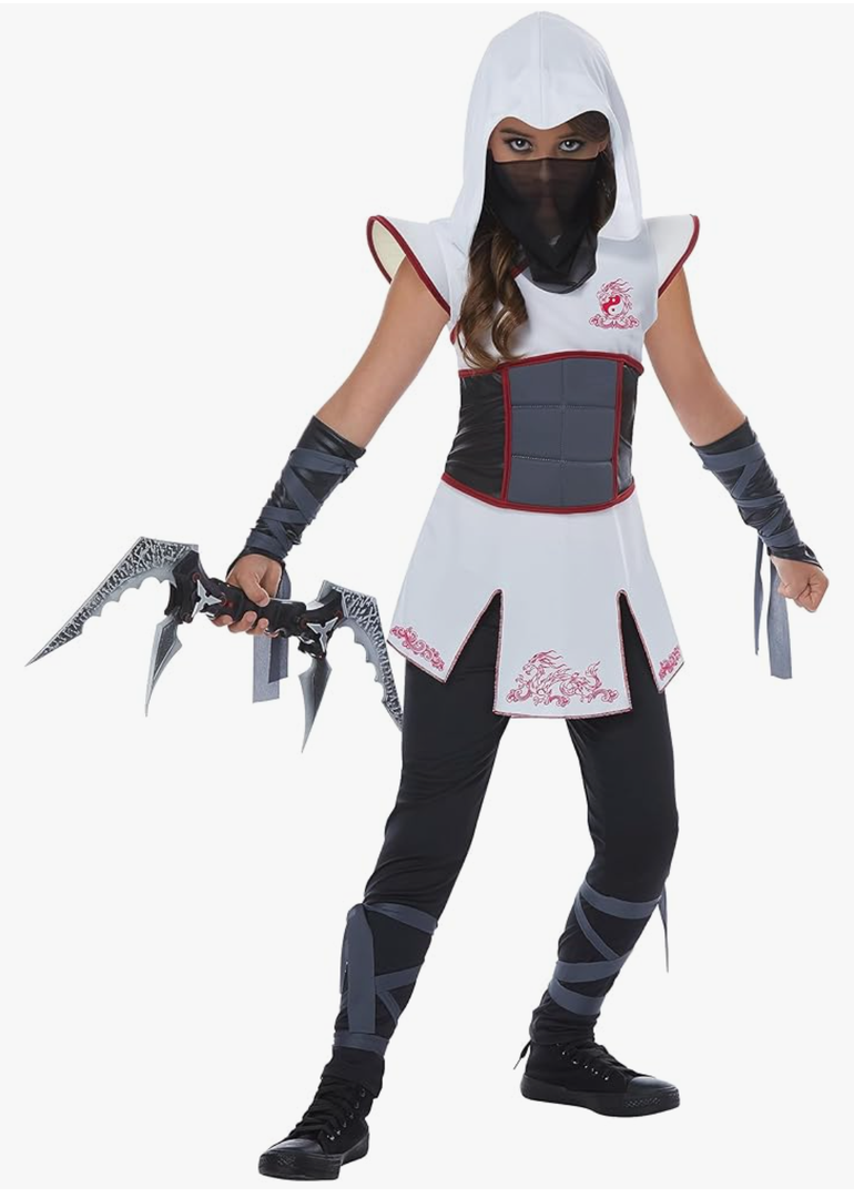 Girls White Ninja Costume Size Small