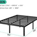 HLIPHA Metal Platform Bed Frame 14 Inch Tall,No Box Spring Needed,Queen Size Bed with Heavy Duty Strong Support Slats,Easy to Assemble,Black
