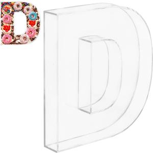 PATIKIL 10" Acrylic Letter Box D, Reusable Display Fillable Tray Container for Charcuterie Mache Chocolate Candy Birthday Party Anniversary Decorations, Clear